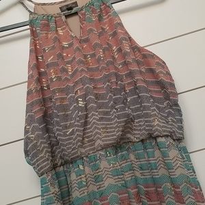 Geo Shimmer Maxi Dress